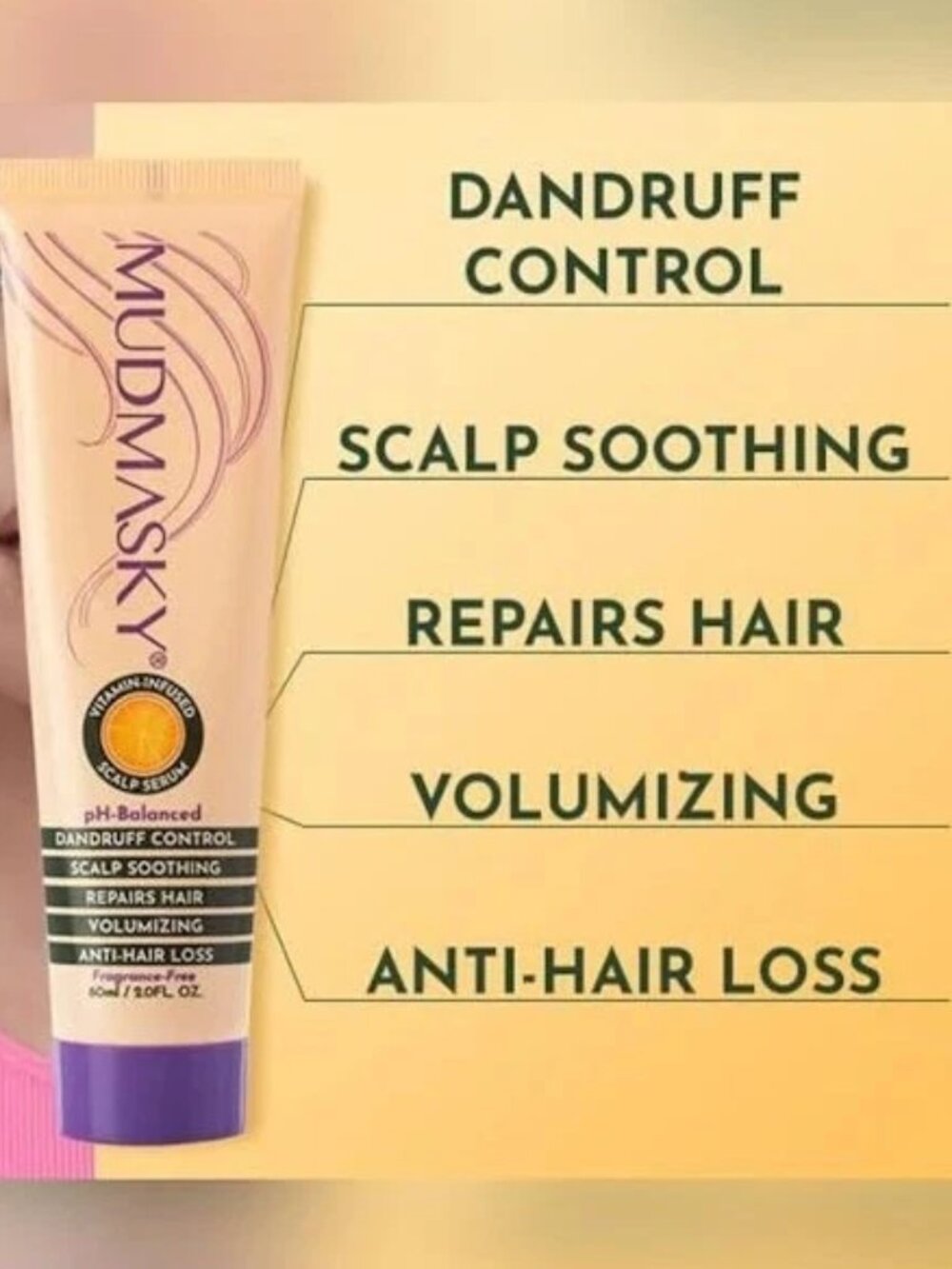 MUDMASKY Vitamin-Infused Scalp Serum 2 oz. / 60 ml Full Size - SEALED